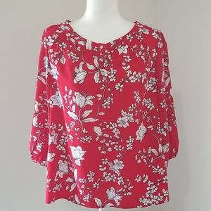 COPY - Adrienne vittadini womens red floral design XLarge